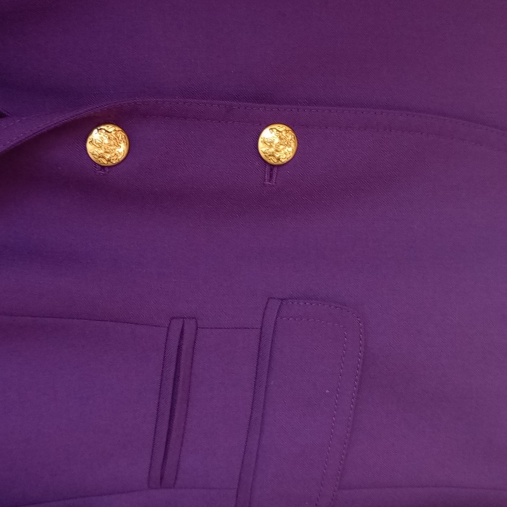 JCREW Royal Purple New Schoolboy Wool Blazer with Brass Buttons 4 Longer Length - Picture 6 of 13